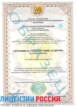 Образец сертификата соответствия аудитора Образец сертификата соответствия аудитора №ST.RU.EXP.00014299-2 Глазов Сертификат ISO 14001