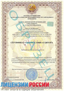 Образец сертификата соответствия аудитора Глазов Сертификат ISO 13485